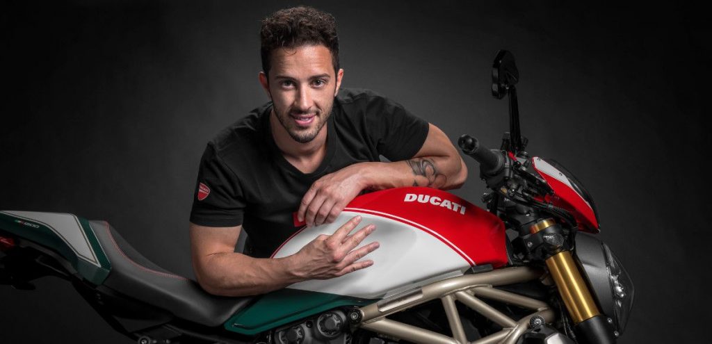 Il Ducati Monster 1200 25° Anniversario presentato dal piltoa di Motogp Andrea Dovizioso